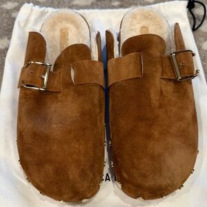 Veronica Beard Fern Shearling Clog Size 10